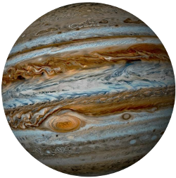 The planet Jupiter, one of the main settings within the science fiction novel Beyond Cloud Nine